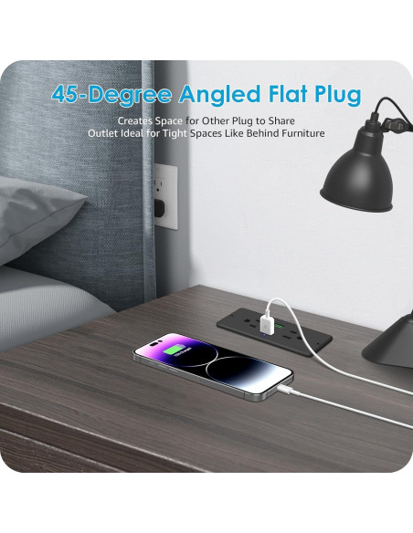 Toma de Corriente Empotrada HHSOET 45W con USB y USB-C