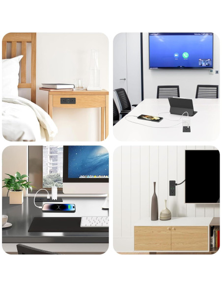 Toma de Corriente Empotrada HHSOET 45W con USB y USB-C