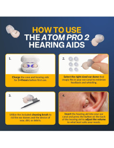 Audífono Inalámbrico Audien ATOM PRO 2 con Carga UV 2