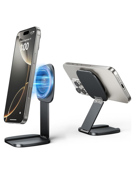 Soporte Magnético Plegable para Teléfono Aluminio Nediea Gris