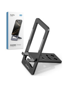 Soporte de Teléfono Plegable Aoviho Aluminio Negro 3.7-7"
