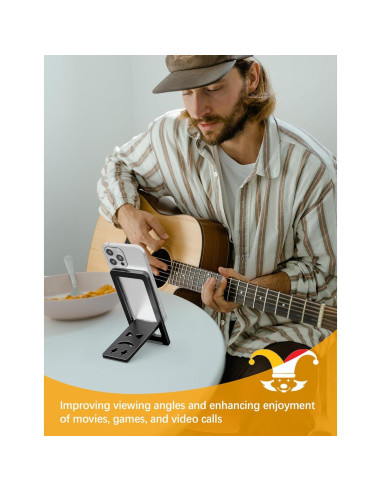 Soporte de Teléfono Plegable Aoviho Aluminio Negro 3.7-7"