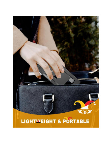 Soporte de Teléfono Plegable Aoviho Aluminio Negro 3.7-7"