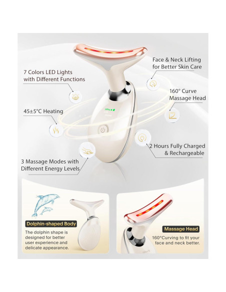 Masajeador Facial Vibrante Sunpint ES-1081 7 Colores Antiarrugas