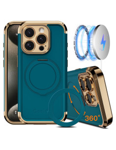 Funda COOLQO para iPhone 14 Pro Max 6.7'' Verde Dorado