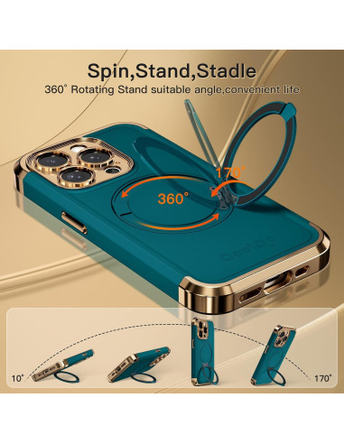 Funda COOLQO para iPhone 14 Pro Max 6.7'' Verde Dorado