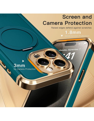 Funda COOLQO para iPhone 14 Pro Max 6.7'' Verde Dorado