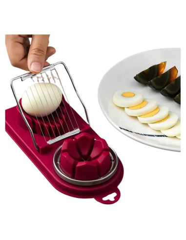 Cortador de Huevos Duros Genérico de Acero Inoxidable 2 Modos