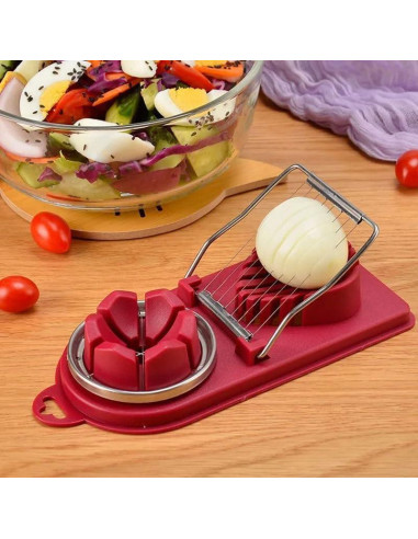 Cortador de Huevos Duros Genérico de Acero Inoxidable 2 Modos