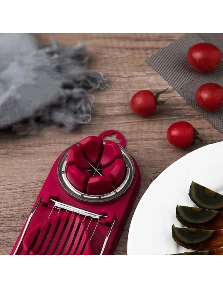 Cortador de Huevos Duros Genérico de Acero Inoxidable 2 Modos