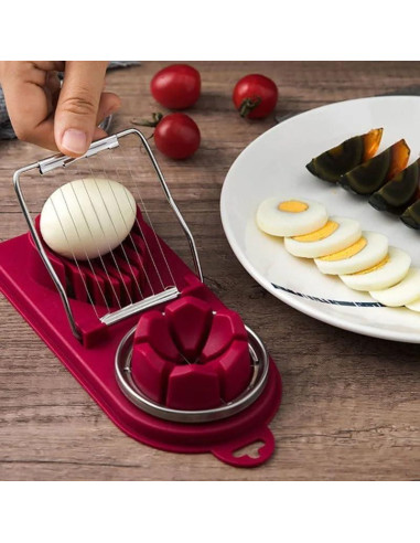 Cortador de Huevos Duros Genérico de Acero Inoxidable 2 Modos