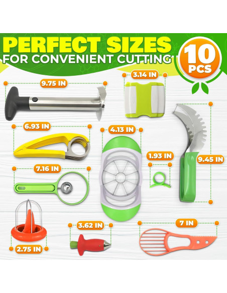 Juego de 10 Cortadores de Frutas NADOBA - Acero Inoxidable