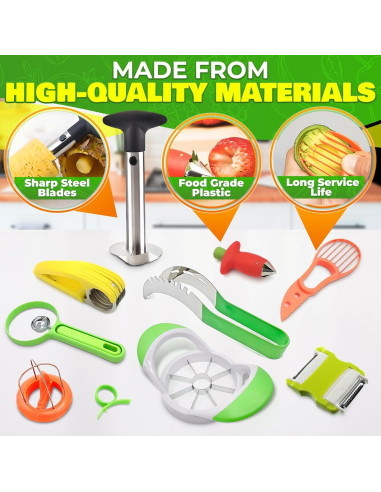 Juego de 10 Cortadores de Frutas NADOBA - Acero Inoxidable