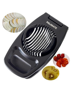 Cortador de Huevos Duros PALAKATE Aluminio Negro 16,26 cm