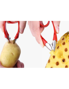 Juego Cortador y Descorazonador de Fresas TIYOORTA Rojo 2