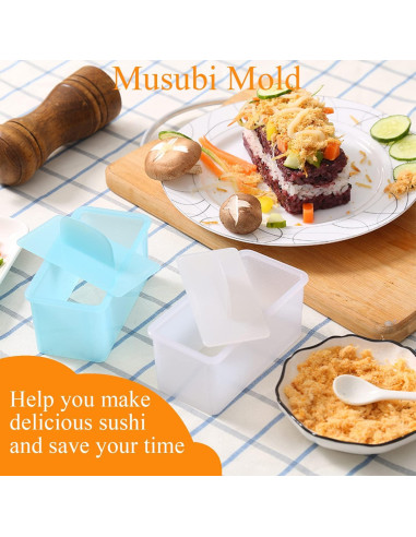 Kit Cortador de Huevos y Molde Musubi Dupiulk - Blanco