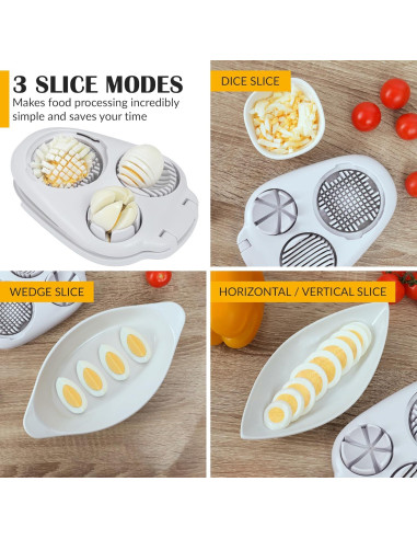 Cortador de Huevos CraftyCrocodile - Acero Inoxidable, 3 Modos