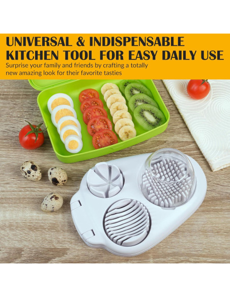 Cortador de Huevos CraftyCrocodile - Acero Inoxidable, 3 Modos