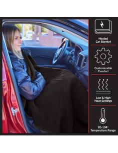 Manta Calentada Stalwart 12V para Auto 149x109 cm Negra 2