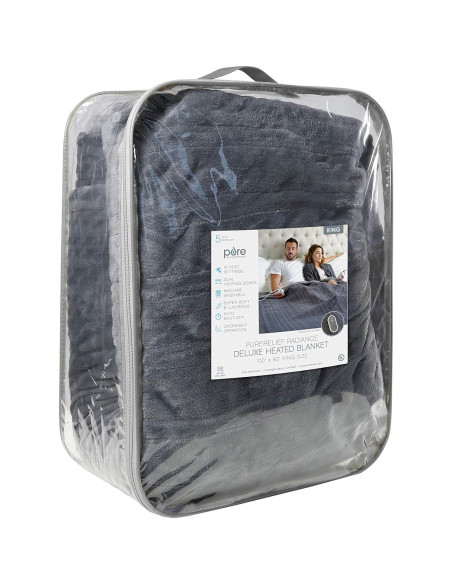 Manta Calentada Deluxe Pure Enrichment King Terciopelo