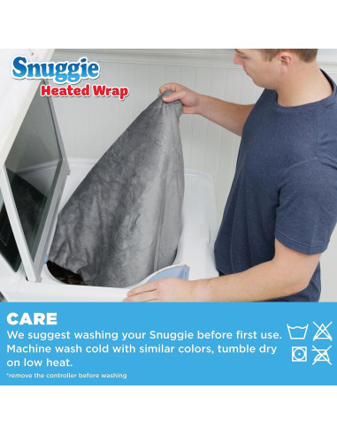 Manta Calentada Snuggie 50x60 Gris Sherpa Lavable