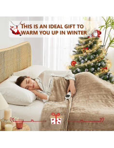 Manta Eléctrica JKMAX Queen 10 Niveles Calor Beige 213x229cm 2