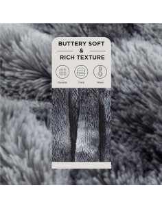 Manta de Piel Sintética Bedsure Individual 1,96 kg Gris 2