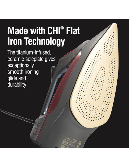 Plancha de Vapor CHI 1700W con Cable Retráctil 2.4m Profesional