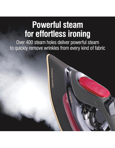 Plancha de Vapor CHI 1700W con Cable Retráctil 2.4m Profesional