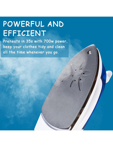 Plancha de Viaje DenniesCare Portátil 700W Suela Antiadherente