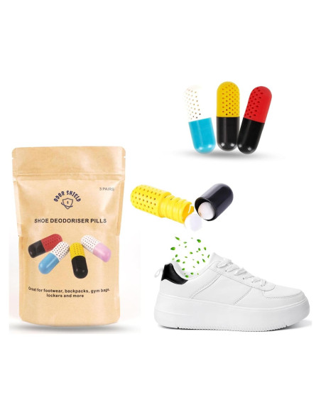 6 Pastillas Desodorantes para Zapatos Odor Shield - Absorbentes