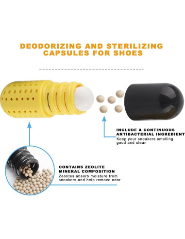 6 Pastillas Desodorantes para Zapatos Odor Shield - Absorbentes