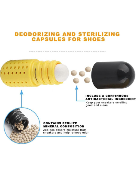 6 Pastillas Desodorantes para Zapatos Odor Shield - Absorbentes