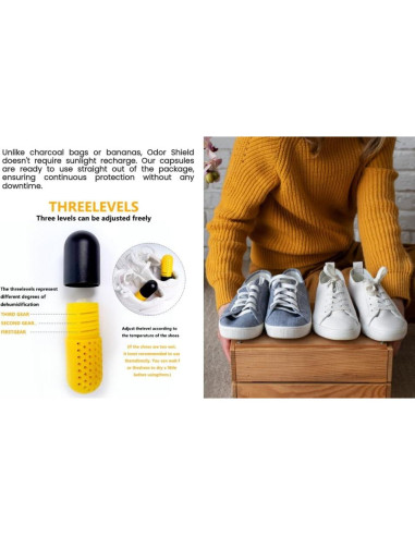 6 Pastillas Desodorantes para Zapatos Odor Shield - Absorbentes