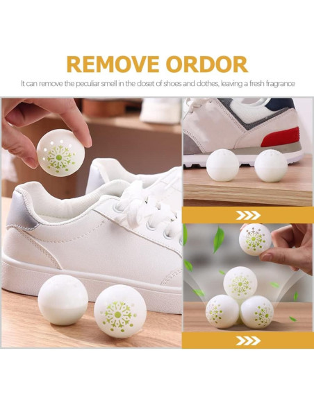 18 Bolas Desodorantes BESPORTBLE 4 cm para Zapatillas y Armarios