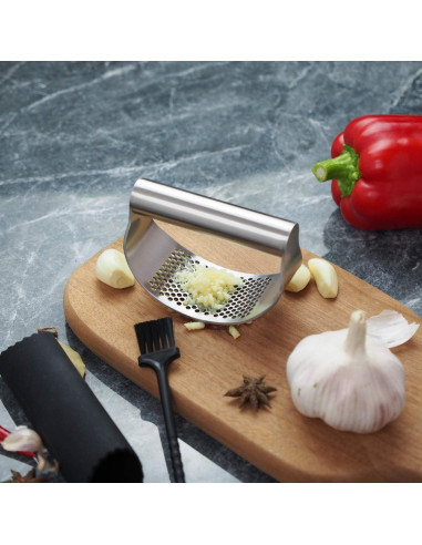 Prensa de Ajo Rocker AGIgear Acero Inoxidable Plata