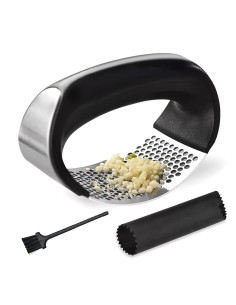 Prensa de Ajo Acero Inoxidable Qgond con Pelador y Raspador