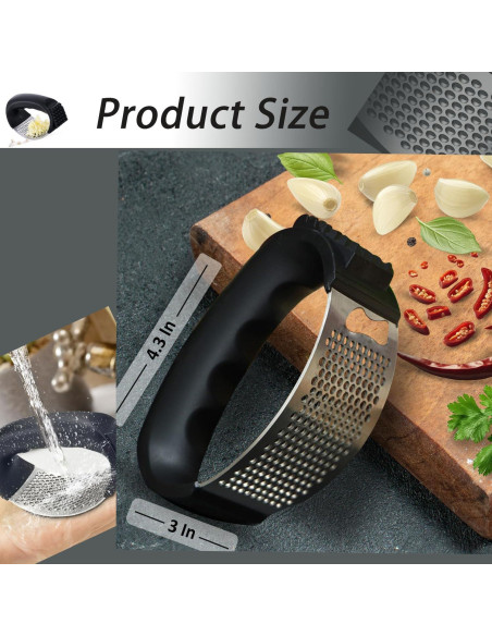 Prensa de Ajo Acero Inoxidable Aetomtins Mango Ergonómico