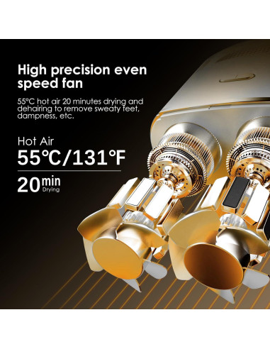 Secador de Botas Portátil XSMNER, Calentador 55C, Verde