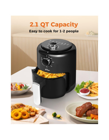 Freidora de Aire Bear 2.1 QT Compacta con Control de Temperatura