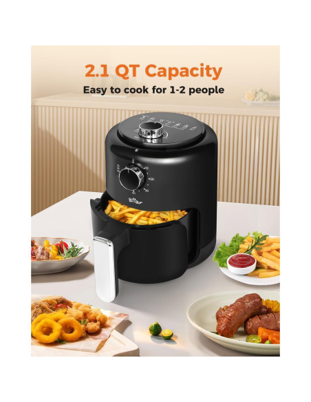 Freidora de Aire Bear 2.1 QT Compacta con Control de Temperatura