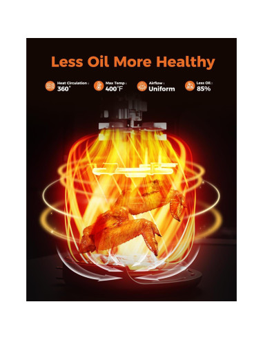 Freidora de Aire Bear 2.1 QT Compacta con Control de Temperatura