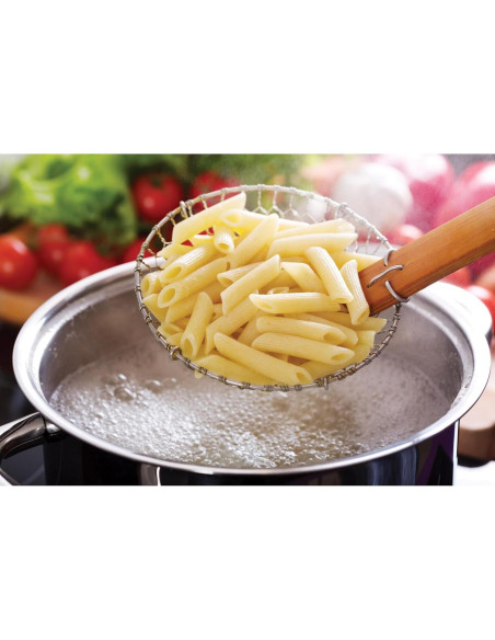 Colador Araña Acero Inoxidable Helen 17,78 cm Mango Bambú