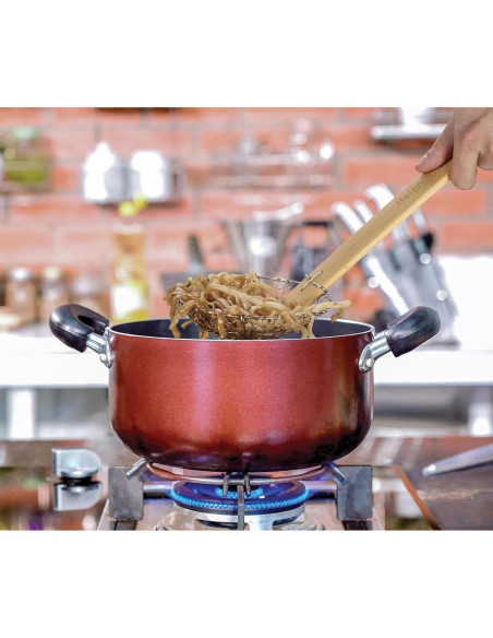 Colador Araña Acero Inoxidable Helen 17,78 cm Mango Bambú