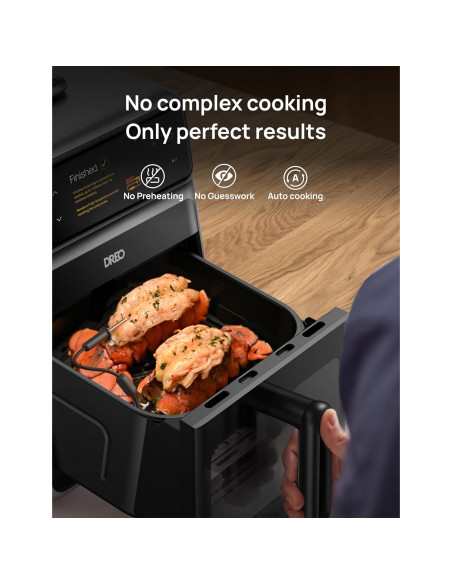 Freidora de aire Dreo ChefMaker 6 QT, Cocción inteligente