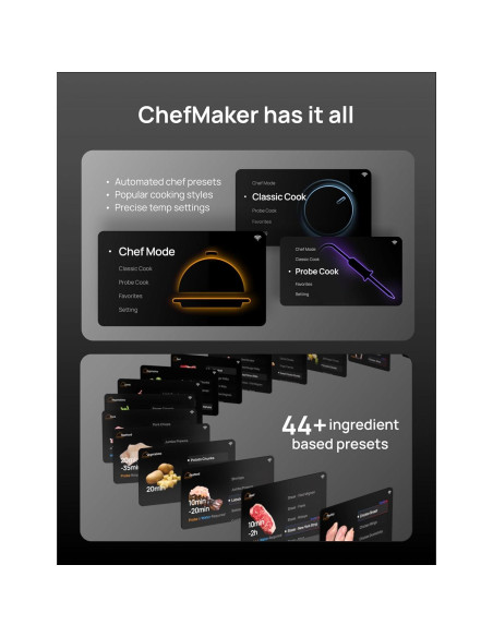 Freidora de aire Dreo ChefMaker 6 QT, Cocción inteligente