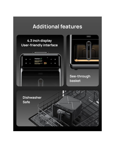 Freidora de aire Dreo ChefMaker 6 QT, Cocción inteligente