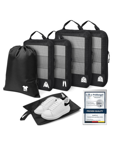 Juego de 6 Cubos de Compresión Samfolk para Viajes