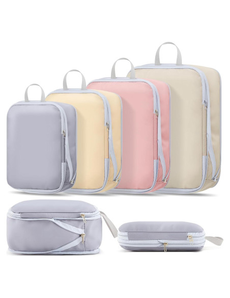 Paquete de 4 Cubos de Compresión Clysee para Maletas