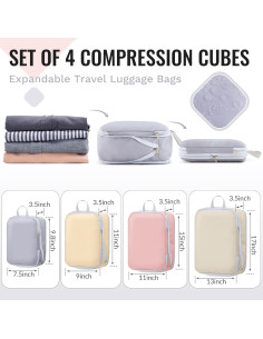 Paquete de 4 Cubos de Compresión Clysee para Maletas 2